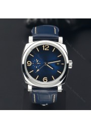 2022 BRAND NEW Pre-owned GMT Steel 41mm Blue Alligator Leather Strap  Automatic Watch Men's Mechanical Reloj Hombre