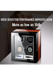 Luxury Embers Automatic Watch Winding Wood Mabuchi Motro Automatic Watches Box Shaker LCD Touch Screen Wooden Safe Storage Box