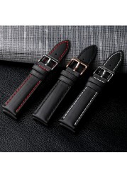 Fully handmade nylon fiber watchband 20 22mm black retro soft bracelet, men's leather strap