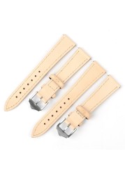 Genuine Leather Watch Strap 20mm 22mm Cream Strap Leather Watchband High Quality Handmade Unisex Vintage Strap