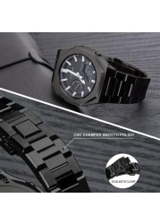 GA2100 New Model Home Oak All Metal Bezel Strap Simple Style in One Watch Bands for G-SHOCK GA2100/2110 Accessories