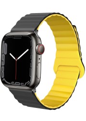 Magnetic Strap for Apple Watch Band 44mm 40mm 45mm 41mm 38mm 42mm 44 45mm Silicone Watchband Bracelet iWatch Serie 3 5 4 SE 6 7