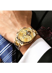 OUPINKE Automatic Men's Watches Mechanical Sapphire Glass Tourbillon Luxury Brand Wristwatch Waterproof relogio masculino 40