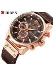 Luxury Brand CURREN Fashion Analog Digital Chronograph Men's Quartz Watch Business Sport Waterproof Leather Watch for Men Relogio