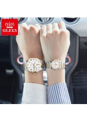 OLEVS Fashion Luxury Brand Automatic Mechanical Watch Lovers Watches Stainless Steel Waterproof Pair Ladies Watches relogio masculino