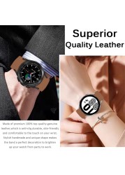 Genuine leather band for samsung galaxy watch 4 classic 46mm 42mm 44mm 40mm no gaps leather bracelet correa galaxy watch 4 strap