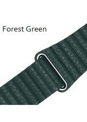 Leather Loop Strap for Apple Watch Band 44mm 40mm 45mm 41mm 38mm 42mm Magnetic Wristband Bracelet iWatch serie 3 4 5 se 6 7 strap