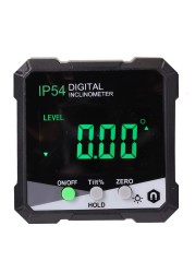 Angle Finder Bevel Box Electronic LCD Backlight Digital Inclinometer Goniometer 4x90 Degree Magnetic Slope Meter Protractor
