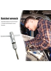 Adjustable Ratchet Tap Drill Wrench T-Handle M3-M8 Lathe Screw Thread Extractor Holder Spanner Metric Screw Hand Hardware