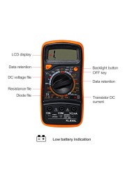 XL830L Digital Multimeter Portable High Resolution Digital Display Universal Belt Backlit Electric Multifunction Meter