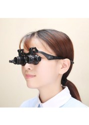 10X/15X/20X/25X Observation Magnifying Lens Headband Glasses Jeweler Watchmaker Head Wearing Glasses Magnifier Loupes with LED