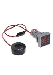 N80B 22mm 0-100A Ammeter Digital Current Meter Indicator LED Square Lamp Signal Light