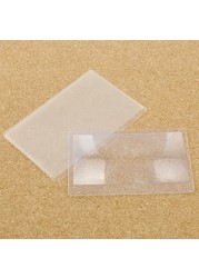 10pcs 3 X Magnifier Magnification Fresnel Lens 8.00*5.50*0.04cm Pocket Credit Card Size Transparent Magnifying Glass