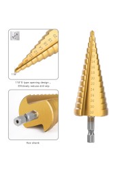 Big Size 4-32mm High Speed ​​Steel Titanium Coated Step Drill Bit For Metal Wood Expanding Hole Cutter Woodworking Power Tools