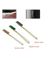 1pc Hard Copper Wire Nylon Brush Small Micro Brushes Rust Remover Paint Removal Metal Cleaning Polishing Burp Brush