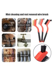 3pcs Wire Brush Set Steel Metal Brass Nylon Cleaning Polishing Rust Brush Metal Cleaning Grinder Fitter Machine Cleaner