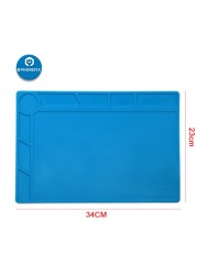 34cm*23cm Heat Resistant Welding Mat Silicone Pad Platform ESD Work Pad for iPhone Samsung Mobile Phone Welding Repair Mat