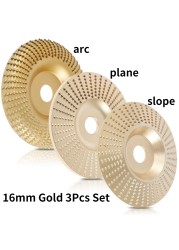 3pcs set 85/100mm wood grinding polishing wheel gold rotary disc sanding wood carving tools disc scraping tools for angle grinder