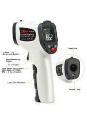 XRCLIF Non-Contact Digital Infrared Laser Thermometer Gun High Low Temperature Alarm -58℃~1112℃ Thermometer Thermometer