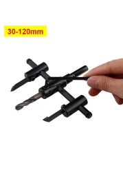 Toro 30mm-120/200/300mm Alloy Steel Adjustable Circle Hole Cutter Tools Set with Wood Plastic Hole Saw Drill Bit for Woodwork