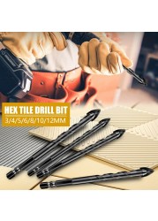 3-12mm Cross Hex Tile Drill Bits Set For Ceramic Cup Concrete Hole Opener Alloy Triangle Bit Tool Set Wood Metal Drill