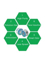 50 جرام/100 جرام RoHs الرصاص خالية لحام سلك 0.3/0.5/0.8/1/1.2 مللي متر روزين الأساسية ل الكهربائية لحام القصدير بغا لحام Sn99.3Cu0.7