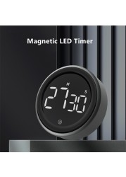LED Digital Time Alarm Remind Magnetic Digital Counter Manual Electronic Countdown Timer for Kitchen Cooking Shower Study