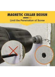 5pcs/set Magnetic Positioning Screwdriver Bit Head Woodworking Hex Screw Shank Positioning Bit Batch Head Magnetic Ring