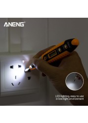 ANENG Digital Tester Pencil Non-contact saft Test Pen AC DC 12-250V Tester Electric LCD Display Screwdriver Voltage Indicator