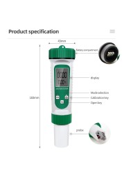 High Accuracy 6 in 1 PH/ EC/ TDS/ Salt/ S.G/ Temperature Test Meter Analyzer Acid Probe Analyzer for Drinking Aquarium 40% Off