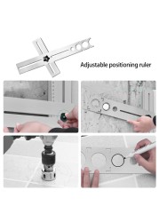 Universal Opening Locator Adjustable Hole Punching Hole Drill Tools Ceramic Hole Opener Locator Ruler Woodworking Tools