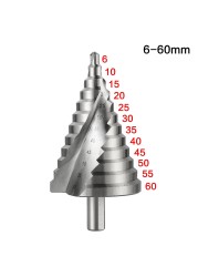 6-60mm Step Drill Pagoda Drill Spiral Multifunction Twist Drill Power Tool Spiral Groove Metal Steel Lathe Power Tool