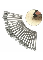 20pcs 120 grit plated diamond burr set rotary drill bit set grinding tool grinding diamond burr drill bits high quality