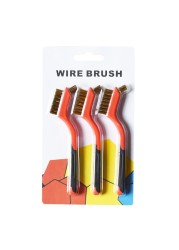 3pcs Head Dimension 40mmX15mm Wire Brush Copper/Nylon/Steel Brushes for Grinder Rust Removal Cleaning Polishing Hand Tools