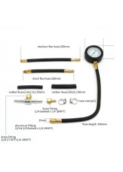 9 قطعة السيارات الوقود قياس الضغط ضغط اختبار أداة 0-100psi سيارة التشخيص أداة سيارة كاشف
