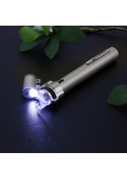 Mini Pen Magnifying Glass 100X LED Light Jewelry Loupe Microscope With Case Handheld Mini Pen Shape Magnifying Glass