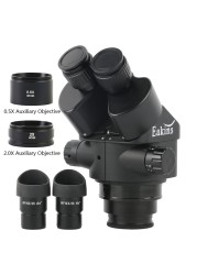 3.5X 7X 45X 90X Microscope Stereo Microscope Head Accessories WF10X/22mm Lenses 0.5X 2X Barlow Lens Holder Stand