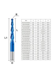 XCAN Spiral Router Bit R0.25-R2.0 2 Flute Carbide Milling Cutter Tapered Ball Nose End Mill Drill Bits for Woodworking