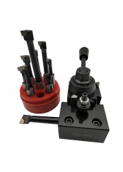 6pcs 250 Steel Cuniform Type Quick Change Toolpost Tool Holder Set with 6-9" Lathe Swing Collet Chuck