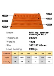 Milling cutter storage box 366 holes 4mm 6mm 8mm 10mm 12mm 16mm special milling cutter arrangement frame for CNC machine tools