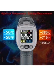 Infrared Digital Thermometer Laser Thermometer Gun LCD Thermometer Non-Contact Laser Thermometer 380℃ HABOTEST HT650A