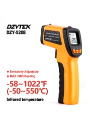 DZYTEK Non-Contact Digital Infrared Laser Thermometer Gun High Low Temperature Alarm -58℃~788℃ Thermometer