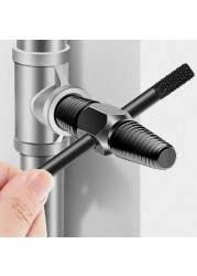 New Broken Wire Extractor Faucet Damaged Bolts Wire Pipe Remover Dual Head Water Pipe Triangle Valve Tap Bolt Remover Tools