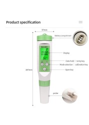 Blue Teeth 3 in 1 TDS Temperature PH Meter Digital Water Quality Tester Smart Online Monitor APP Control for Aquariums Swimming Pool