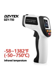 DZYTEK Non-contact Digital Infrared Laser Thermometer Gun High Low Temperature Alarm -58℃~1382℃ Thermometer
