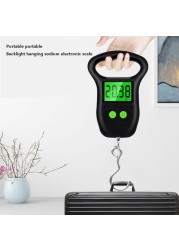 Portable 50kg Hanging Scale with Backlight Electronic Fishing Weights Pocket Digital Fishing Scales Luggage Kitchen Weight