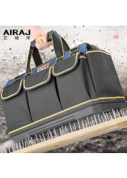 AIRAJ multi-function tool bag 1680D Oxford cloth electrician bag, multi-pocket waterproof anti-fall storage bag
