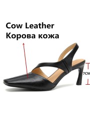 FEDONAS Elegant Cow Leather Women Sandals New Fashion Concise High Heel Work Shoes Wedding Woman Pumps