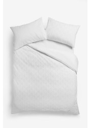 Embossed Geometric Duvet Cover And Pillowcase Set