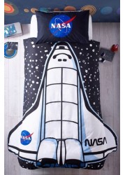 Glow In The Dark Nasa Rocket Duvet Cover And Pillowcase Set